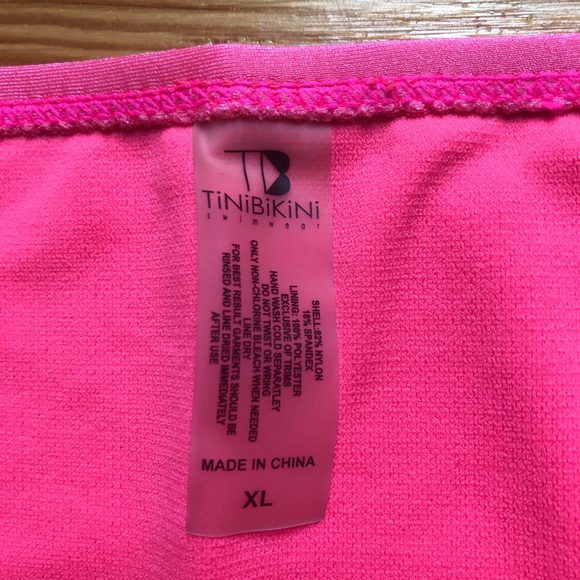 TiniBikini Hot Pink High Waisted Bikini Bottoms XL - Picture 6 of 8